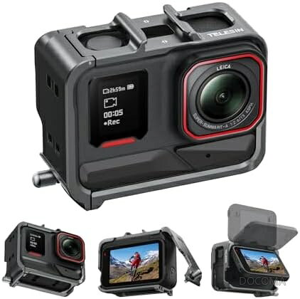 アルミ合金ケージ Insta360 Ace Pro 2/Ace Pro/Ace対応 縦横撮影 保護フレーム コールドシュー拡張 三脚 自撮り棒 マイク装着可能 アウトドアアクセサリー