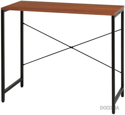 【送料無料】永井興産 パソコンデスク 幅85cm 奥行40cm ブラウン ウォールナット木目調 机 PCデスク アジャスター付 組み立て式 スチール製 粉体塗装 撥水加工 軽量 6.98kg 高さ72cm おしゃれ