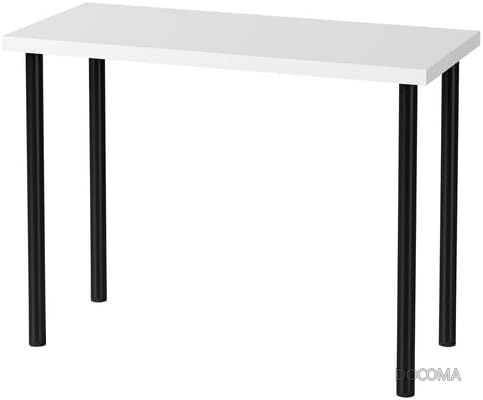 IKEA イケア テーブル ホワイト/ブラック 100×45cm m59590157 LINNMON リンモン