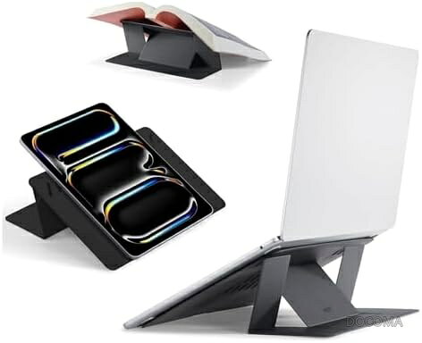 【送料無料】ノートパソコンスタンド 非粘着式 コンパクト軽量 角度調整可能 放熱性良好 通気口付き 7〜14インチ対応 耐荷重5kg 持ち運び便利 リモートワーク 在宅勤務 姿勢改善 薄型設計 丈夫 パソコン周辺機器 docoma-10071366 ドゥコマ パッケージ画像