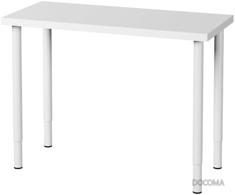 【送料無料】業務用デスク 100×45cm ホワイト 高さ調節可能 63〜93cm 学習机 ゲーミングデスク リモートワーク 簡単組立 ? docoma-10071849 ドゥコマ パッケージ画像
