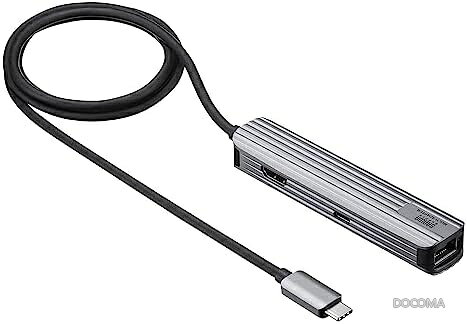 【送料無料】USB Type-C マルチ変換アダプタ 4in1 HDMI LAN USB PD 100W ギガビットイーサネット ケーブル1m ノートパソコン タブレット 在宅勤務 会議 持ち運び便利