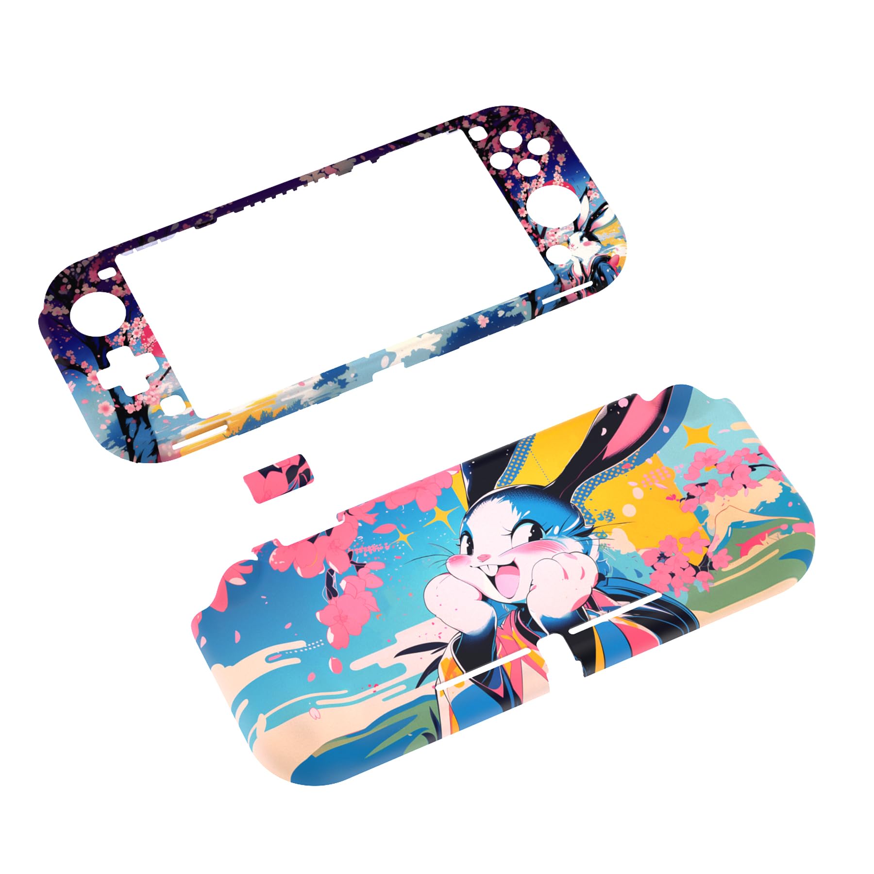 【送料無料】ZealProtect Nintendo Switch Liteに対応用保護シェル(パタンデザイン)、Switch Liteに対応用人間工学に基づいたデザインしたハードシェル、グラススクリーンフィルム＆スロットカバー＆ボタンキャップは付属しています【ブロッサムポップバニー