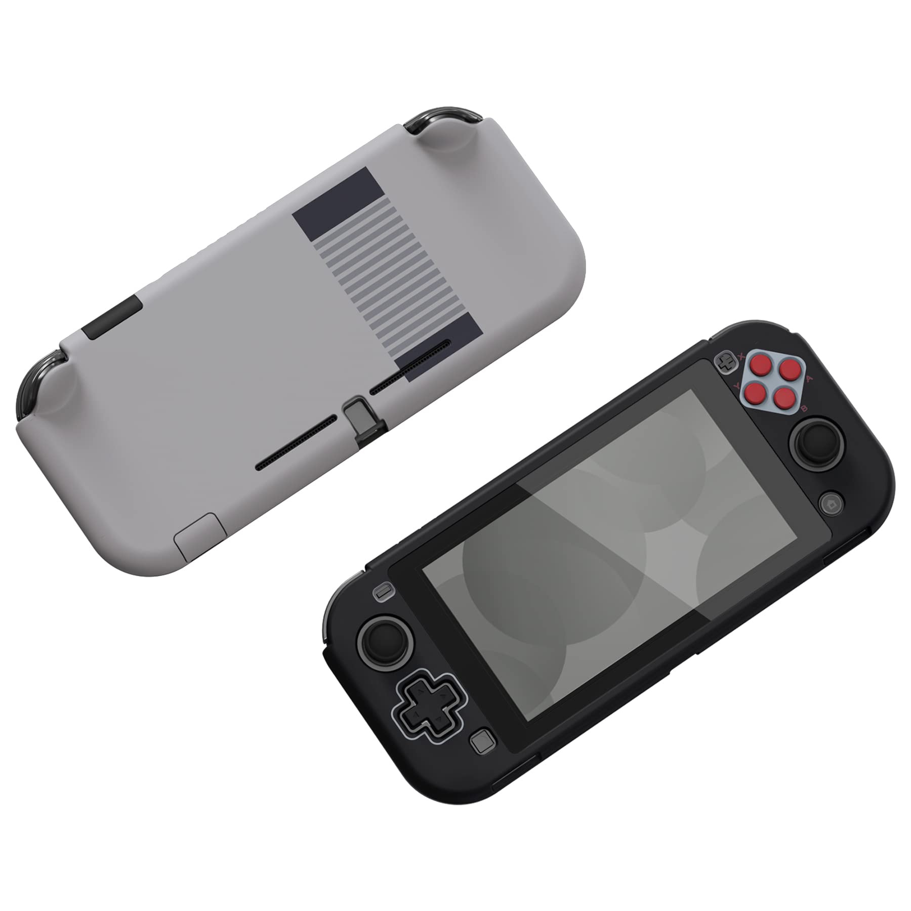 【送料無料】PlayVital Switch Lite対応用保護シェル（パターンあるスタイル）、Switch Liteに対応用ハードシェルカバー、保護シェル＆グラスフィルム＆サムスティックグリップキャップ＆ボタンキャップは付属しています【NESスタイル レトロ調