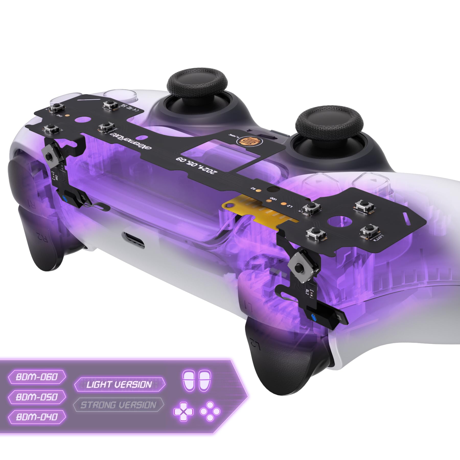 【送料無料】ps5コントローラーBDM-040&BDM-050&BDM-060に対応用ライトバージョンホールクリッキーキットV2、ショルダー?フェイス?方向ボタン、ps5コントローラーに対応用カスタムマイクロスイッチL2R2クリッキーヘアトリガーキットとタクタイルL1R1フェイスボタンマウスクリ