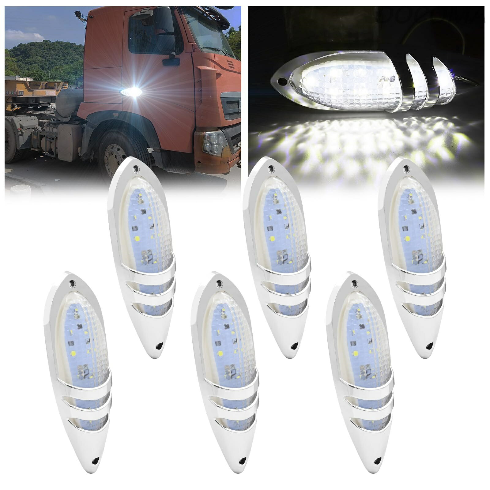 Rakuten - 【送料無料】LED サイドマーカー キャブマーカー 車幅灯 側方灯 路肩灯 リアサイドライト 信号灯 トラック用 9LED 汎用 高輝度 防水 12V 24V トラック