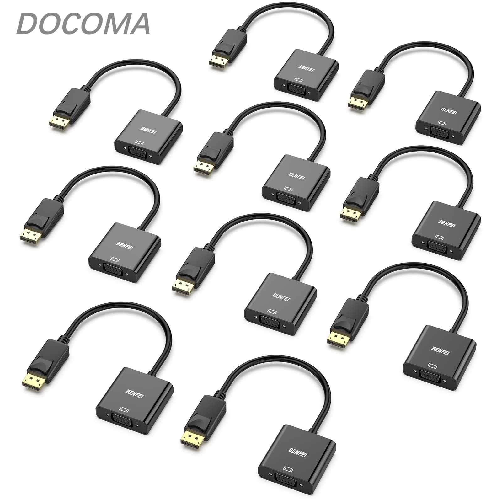Rakuten - 【送料無料】DisplayPort-VGA(D-SUB)変換アダプタ displayPort 変換 (オスからメス、逆方向に非対応) 1080pフルHD