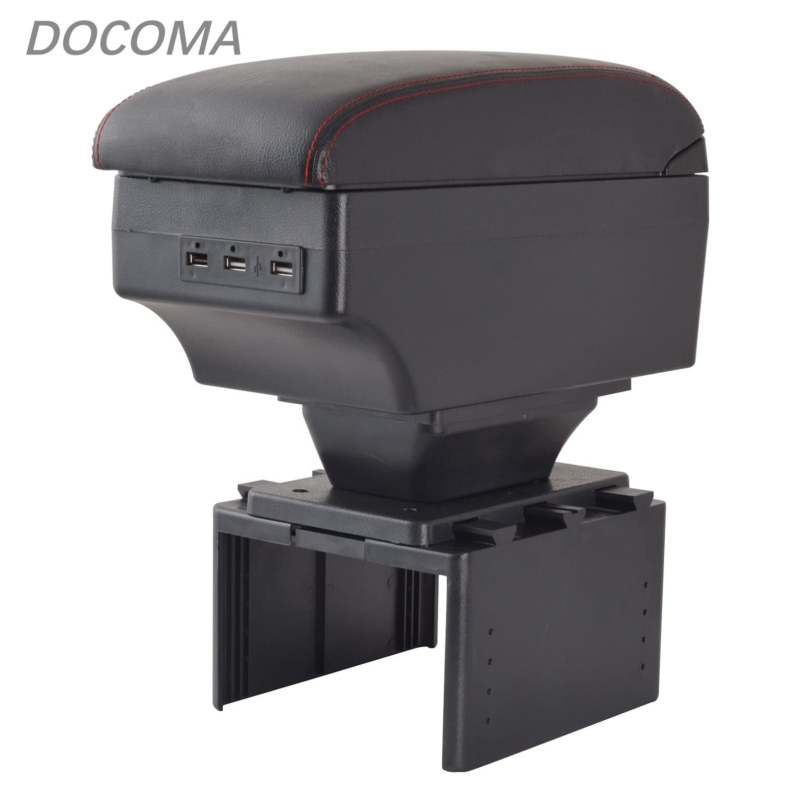 Rakuten - 【送料無料】アームレスト収納ボックス 車 ひじ掛け 軽自動車 軽トラック用品内装品 肘掛け ドリンクホルダー自動車用アームレスト (豪華版ブラック)