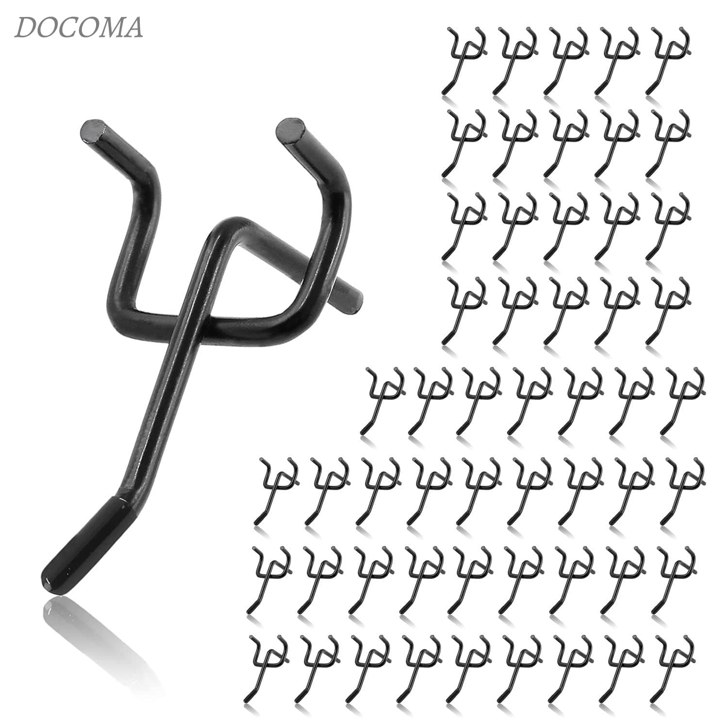 乐天商城 - 【送料無料】有孔ボード フック 黒 パンチングボード フック 5cm 有効ボードフック 黒 ブラック 25mmピッチ t型 5mm 有こうボード フック 長さ5cm T型 フック 直径3.5mm スチール製 パンチングボード 厚さ3mm 4mm 5mm 5.5mm 6mm 厚さ1-6mm ボード 対応 穴 ピッチ25mm 穴径5mm