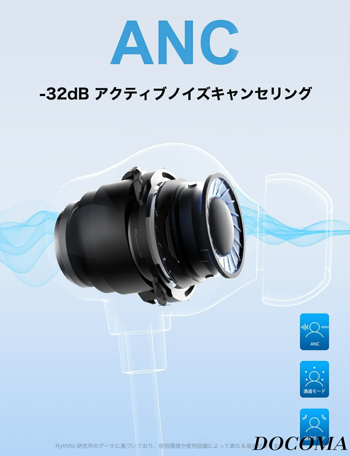 【まとめ買いで最大500円OFFクーポン!】【送料無料】Bluetooth イヤホン ネックバンド型 ノイズキャンセリング ANC搭載 ENC通話 60時間再生 マグネット式ネックバンド IPX6防水 V5.3 ワイヤレスイヤホン Type-C急速充電 通勤・在宅・オフィスに最適 docoma-10000211 ドゥコマ サンプル画像2