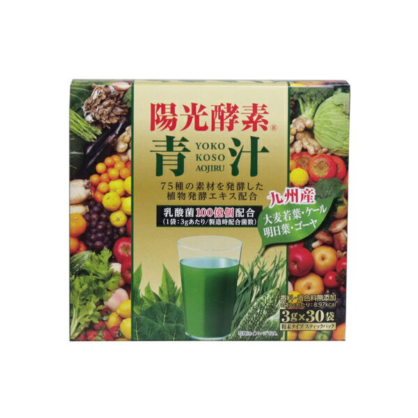 新日配 陽光酵素青汁 乳酸菌入り 3g×30袋 粉末タイプ・スティックパック 管理番号022210 青汁