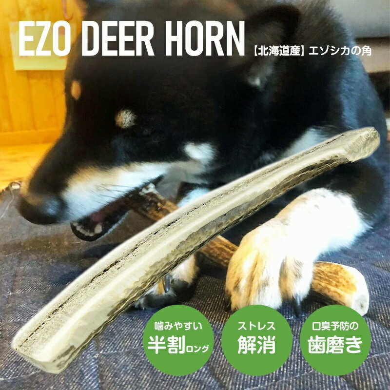 鹿角 【 半割 約20cm(ロング) 】【 小型犬 中型犬 用 】 ペット 北海道産 エゾシカ 犬のおもちゃ 誕生日 プレゼント …
