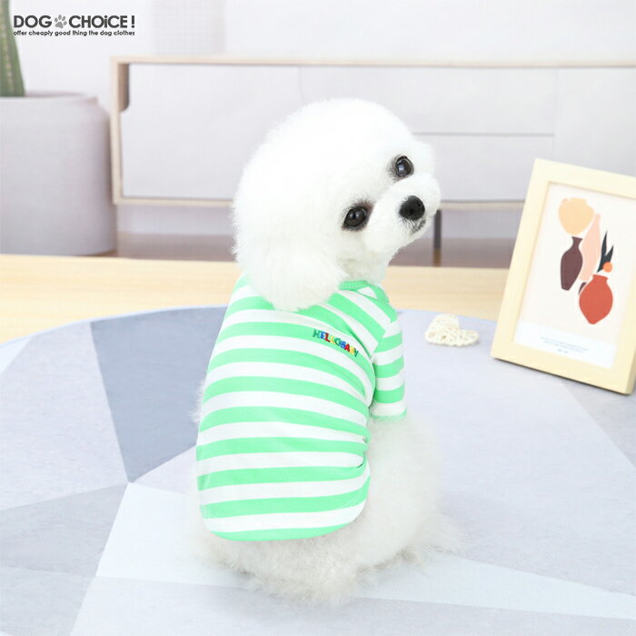 犬服 ドッグウェア 送料無料 Tシャツ 春夏秋冬 DOGBABY HELLOBABYロゴボーダー柄Tシャツ・カットソー/シャツ/ボーダーTシャツ/ロングスリーブ/抜け毛防止 ペット服/春服/夏服/犬の服