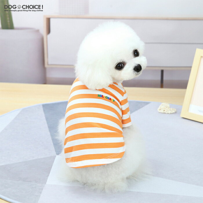 犬服 ドッグウェア 送料無料 Tシャツ 春夏秋冬 DOGBABY HELLOBABYロゴボーダー柄Tシャツ・カットソー/シャツ/ボーダーTシャツ/ロングスリーブ/抜け毛防止 ペット服/春服/夏服/犬の服