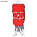 犬服 ドッグウェア タンクトップ【大型犬向け】【犬服 春 夏 春用 夏用】【薄手BASKET BALL NEVER STOPSロゴタンクトップ】バスケットボールロゴタンクトップ/シャツ/ノースリーブ/抜け毛防止【ペット服/春服/夏服/秋服/冬服/犬の服】 2