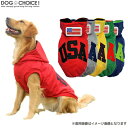 犬服 ドッグウェア パーカー【大型犬向け】薄手タイプTシャツ素材/USA国旗ワッペンパーカー/パピーサイズから大きなサイズまで着せやすい前ボタンタイプのお洋服です（中型柴犬/ゴールデンレトリーバー/ラブラドール/バーニーズ等