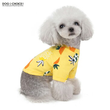 犬服 ドッグウェア 送料無料 Tシャツ【犬服 春 夏 春用 夏用】【パイン・いちご柄ロングスリーブTシャツ&タンクトップ&ワンピース】Tシャツ/シャツ/ロングスリーブ/ロングスリーブTシャツ/タンクトップ/ノースリーブ/ワンピース/抜け毛防止【ペット服/春服/夏服/犬の服】