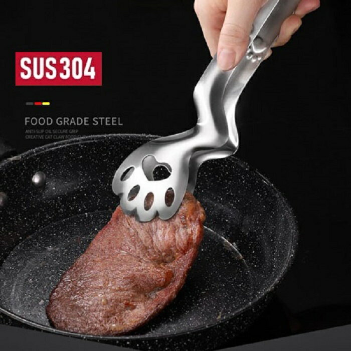 猫の手トング 最強ステンレス SUS304 キャンプ アウトドア 焼肉 ネコ 猫足 錆びない 丈夫 焼肉トング シルバー ホームクリエイティブ ステンレス 鋼 猫の爪 食品 キッチン オーブン パンクリップ バーベキュー 揚げ ステーキ クリップ プレゼント ギフトのサムネイル