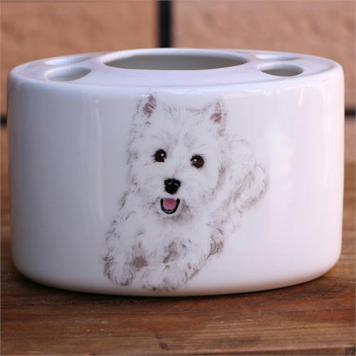 【在庫限り】ハブラシ立て シンプル S15 ウエスティー犬雑貨　犬グッズ