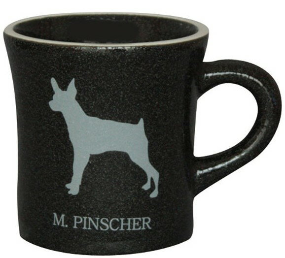 【在庫限り】モノクロ　マグカップ　ミニチュア・ピンシャー犬雑貨　犬グッズ