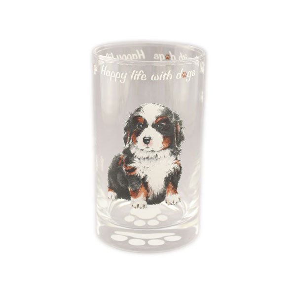 わんコレ　ガラスタンブラー　【S6　バーニーズ】犬雑貨　犬グッズ