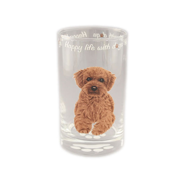 わんコレ　ガラスタンブラー　【S22　Tプードル】犬雑貨　犬グッズ