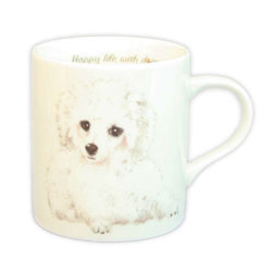 わんコレ　マグカップ　【S16】プードル・ホワイト犬雑貨　犬グッズ