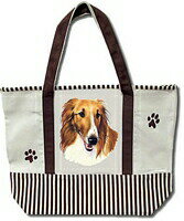 在庫限り　プリントトートバッグ【ボルゾイ　輸入雑貨　犬雑貨　犬グッズ】