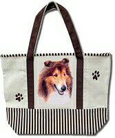 在庫限り　プリントトートバッグ【コリー　輸入雑貨　犬雑貨　犬グッズ】