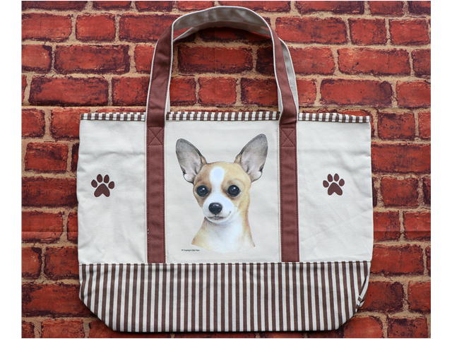 在庫限り　プリントトートバッグ【チワワ　輸入雑貨　犬雑貨　犬グッズ】
