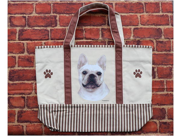 在庫限り　プリントトートバッグ【フレンチ・ブルドッグ/フレブル　輸入雑貨　犬雑貨　犬グッズ】