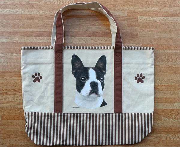 在庫限り　プリントトートバッグ【ボストン・テリア　輸入雑貨　犬雑貨　犬グッズ】