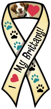 在庫限り　ドッグブリード　リボン　カーマグネットブリタニー レモンイエロー輸入雑貨　犬雑貨　犬グッズ