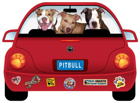在庫限り　パップモービル　カーマグネット　【ピットブル】輸入雑貨　犬雑貨　犬グッズ