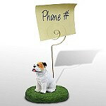 ブルドッグ/ホワイト　メモホルダー輸入雑貨　犬雑貨　犬グッズ