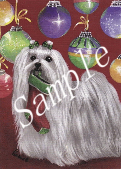 在庫限り　クリスマスカード【マルチーズ】輸入雑貨　犬雑貨　犬グッズ
