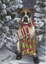 在庫限り クリスマスカード【ボクサー Boxer Let's Play】輸入雑貨 犬雑貨 犬グッズ