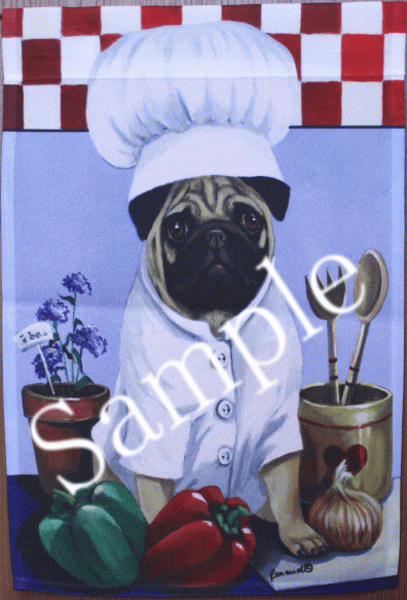 在庫限り　ガーデンフラッグ【パグ】輸入雑貨　犬雑貨　犬グッズ・パググッズ