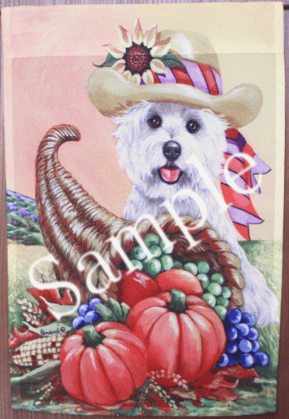 在庫限り　ガーデンフラッグ【ウエスト・ハイランド・ホワイト・テリア/ウエスティ】輸入雑貨　犬雑貨　犬グッズ