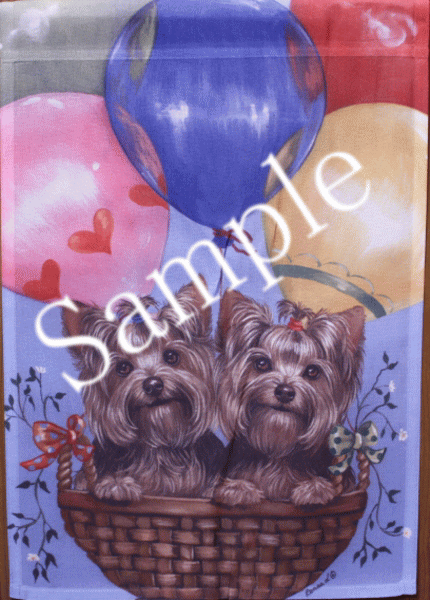 在庫限り　ガーデンフラッグ【ヨークシャー・テリア/ヨーキー】輸入雑貨　犬雑貨　犬グッズ