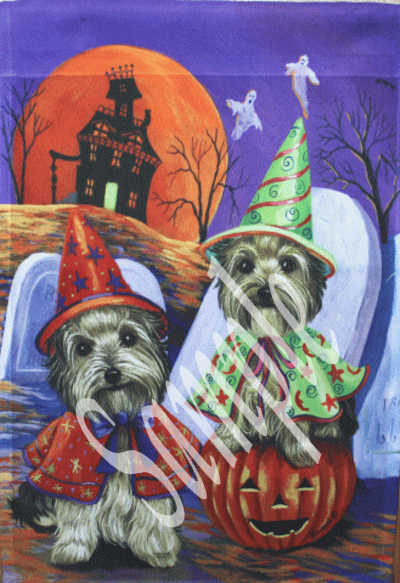 在庫限り　ガーデンフラッグ【ヨークシャー・テリア/ヨーキー】輸入雑貨　犬雑貨　犬グッズ