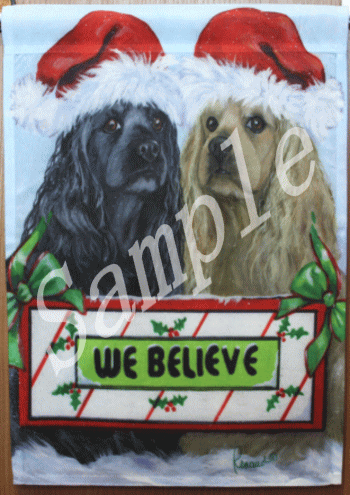 在庫限り　ガーデンフラッグ【コッカー・スパニエル/アメコカ　ペア】輸入雑貨　犬雑貨　犬グッズ