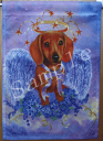 ガーデンフラッグ【ダックス Dachshund Angel 】輸入雑貨　犬雑貨　犬グッズ