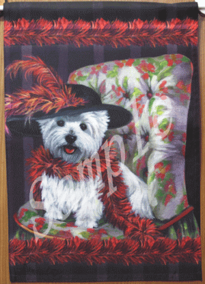 在庫限り　ガーデンフラッグ【ウエスト・ハイランド・ホワイト・テリア/ウエスティ Mae Westie 】輸入..