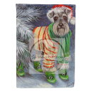 在庫限り 【N】ガーデンフラッグ【シュナウザー Christmas Green Boots】輸入雑貨 犬雑貨 犬グッズ