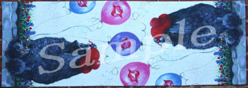 在庫限り　テーブルランナー　【プードル　ブラック】【Poodle Totally Chic!】輸入雑貨　犬雑貨　犬グ..