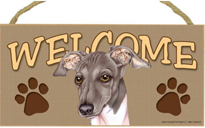 在庫限り　ウェルカムボード　【イタリアン・グレーハウンド】輸入雑貨・犬雑貨・犬グッズ