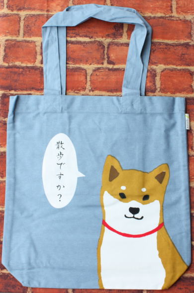 A4トートバッグ　フレームしばたさん　ブルー【犬雑貨・犬グッズ・柴犬】