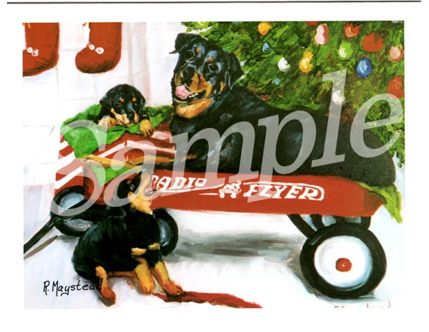 クリスマスカード Ruth【ロットワイラー】輸入雑貨　犬雑貨　犬グッズ クリスマス　クリスマスカード　Xmas