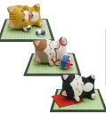 ちぎり和紙ごろ ごろ猫 【茶トラ/ハチワレ/三毛】置物 オブジェ 猫雑貨 猫グッズ